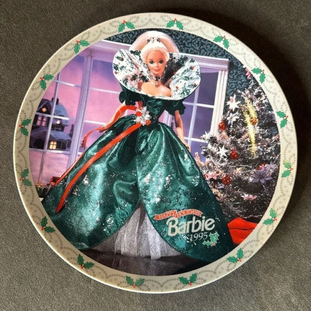 Vintage Happy Holiday Barbie Plate 1995 Limited Edition Collectors Plate #3122